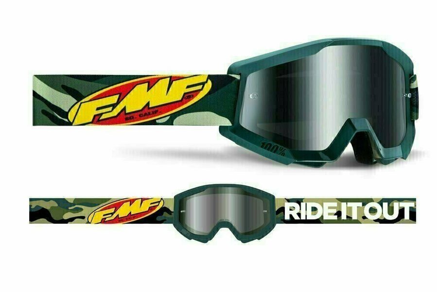 100% FMF MX brilles motokrosam, enduro, tumši zaļas